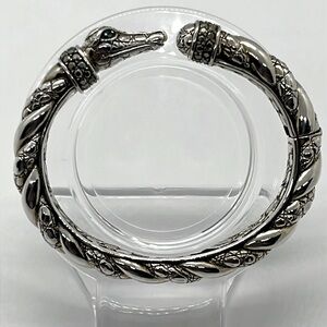 John Hardy JAI Thai 14k/925 gemstone/marcasites Croc/gator head hinged bracelet